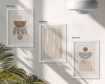 Galerie de perete Forme abstracte în nuanțe de maro și bej