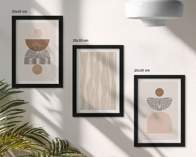 Galerie de perete Forme abstracte în nuanțe de maro și bej