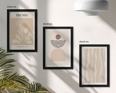 Set 3 tablouri Compoziții abstracte elegante în nuanțe de bej