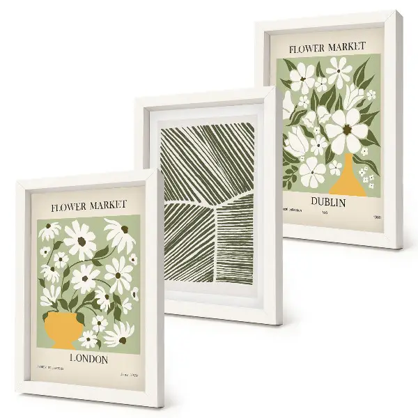 Galerie de perete modele florale cu linii abstracte Londra și Dublin