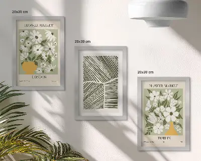 Galerie de perete modele florale cu linii abstracte Londra și Dublin