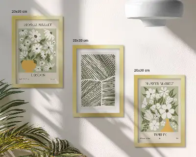 Galerie de perete modele florale cu linii abstracte Londra și Dublin