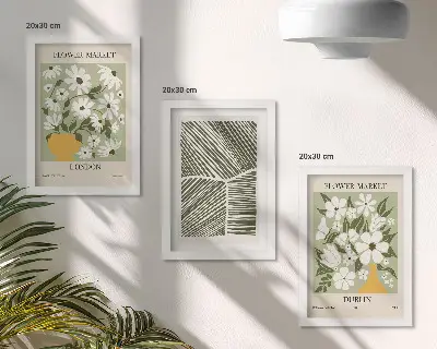 Galerie de perete modele florale cu linii abstracte Londra și Dublin