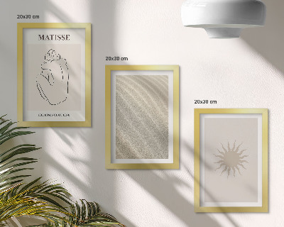 Set 3 tablouri Linii minimaliste, nisip, valuri și soare