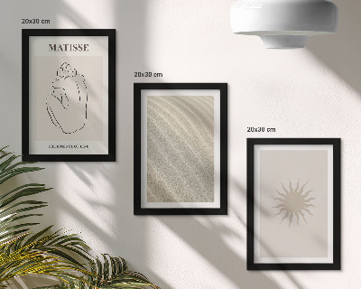 Set 3 tablouri Linii minimaliste, nisip, valuri și soare