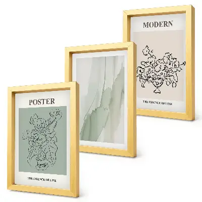 Set de 3 tablouri cu flori în vază în stil modern și minimalist