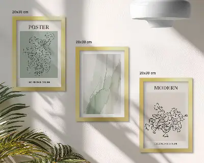 Set de 3 tablouri cu flori în vază în stil modern și minimalist