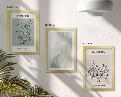 Set 3 tablouri Flori într-o vază într-un stil modern și minimalist