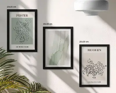 Set de 3 tablouri cu flori în vază în stil modern și minimalist