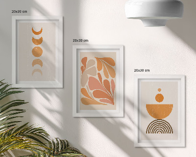 Galerie de perete Forme abstracte în nuanțe de portocaliu
