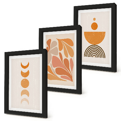 Galerie de perete Forme abstracte în nuanțe de portocaliu