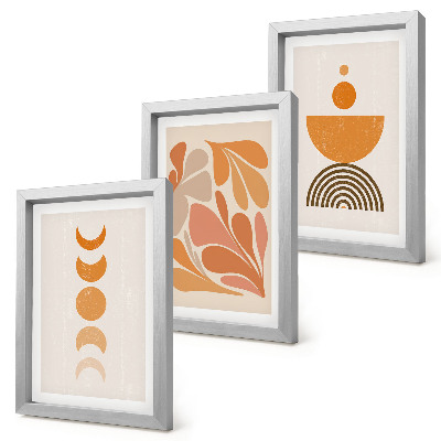 Galerie de perete Forme abstracte în nuanțe de portocaliu