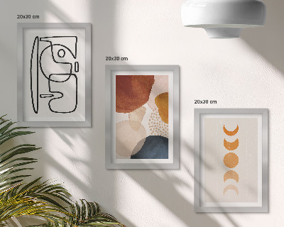 Set 3 tablouri Forme și culori abstracte, decorațiuni la modă