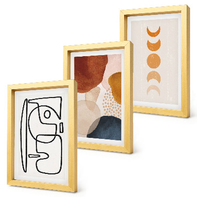 Set 3 tablouri Forme și culori abstracte, decorațiuni la modă