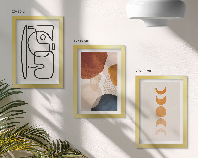 Set 3 tablouri Forme și culori abstracte, decorațiuni la modă