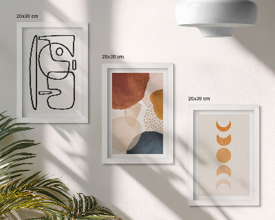 Set 3 tablouri Forme și culori abstracte, decorațiuni la modă