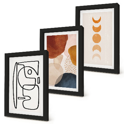 Set 3 tablouri Forme și culori abstracte, decorațiuni la modă