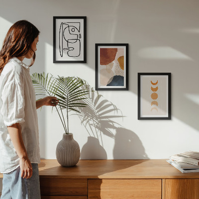 Set 3 tablouri Forme și culori abstracte, decorațiuni la modă
