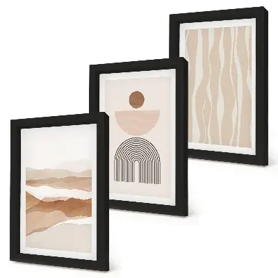 Galerie de perete peisaj abstract cu forme naturale și geometrie