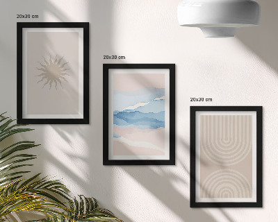 Galerie de perete Soare, valuri și linii abstracte în culori pastelate