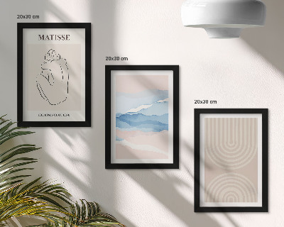 Set 3 tablouri Linii și valuri în nuanțe pastelate cu un accent minimalist