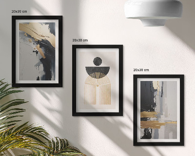 Set 3 tablouri Compoziție elegantă abstractă geometrică