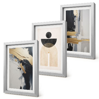 Set 3 tablouri Compoziție elegantă abstractă geometrică