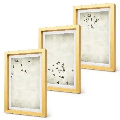Galerie de perete pictură minimalistă cu păsări în zbor