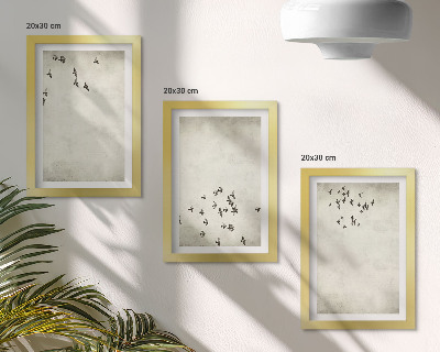 Galerie de perete O pictură minimalistă cu păsări în zbor