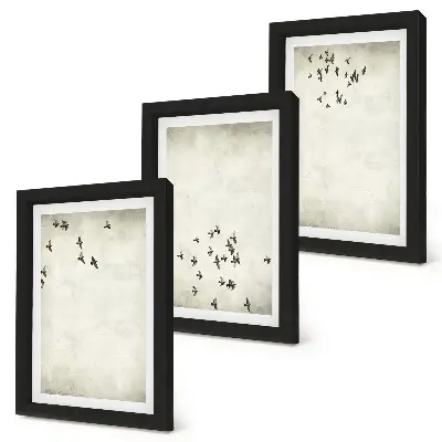 Galerie de perete pictură minimalistă cu păsări în zbor