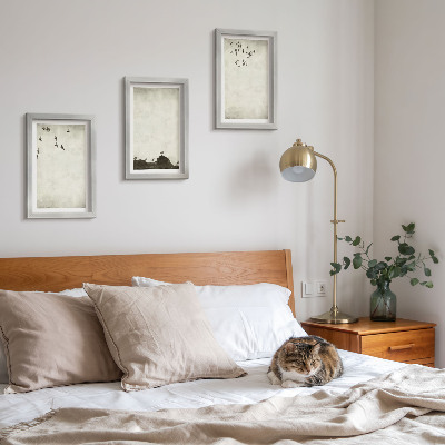 Set 3 tablouri Stol de păsări zburătoare în stil minimalist