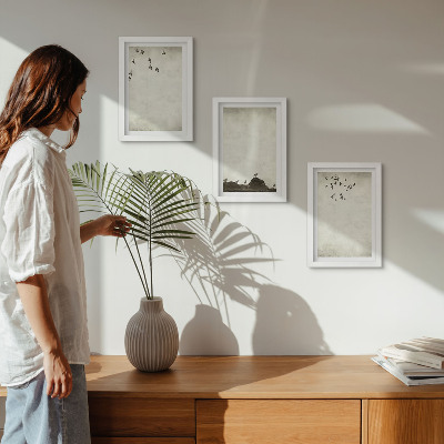 Set 3 tablouri Stol de păsări zburătoare în stil minimalist