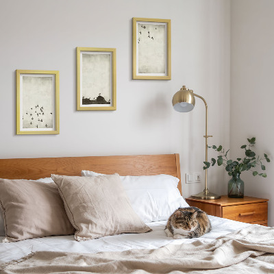 Galerie de perete Păsări în zbor pictate în stil minimalist