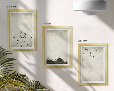 Galerie de perete Păsări în zbor pictate în stil minimalist