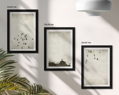 Galerie de perete Păsări în zbor pictate în stil minimalist