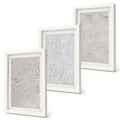 Set de 3 tablouri modele în nisip cu structuri geometrice liniare