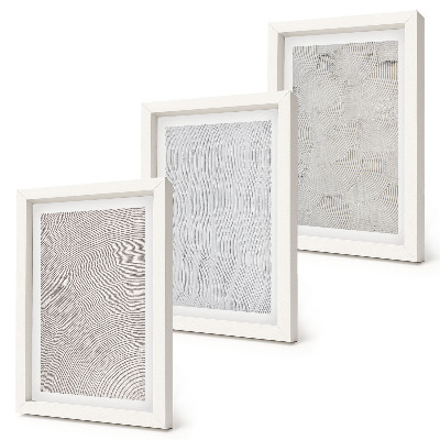 Set 3 tablouri Modele în nisip, structuri geometrice liniare