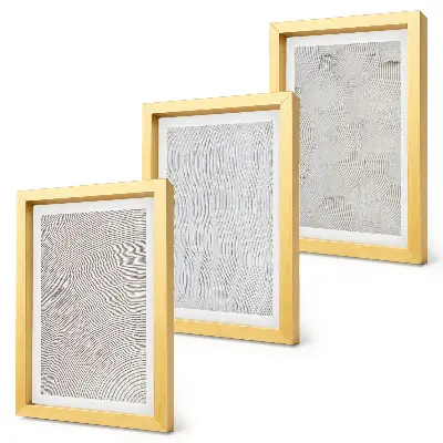 Set de 3 tablouri modele în nisip cu structuri geometrice liniare