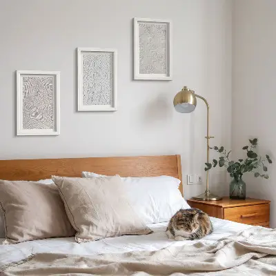 Set de 3 tablouri modele în nisip cu structuri geometrice liniare