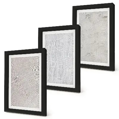 Set de 3 tablouri modele în nisip cu structuri geometrice liniare