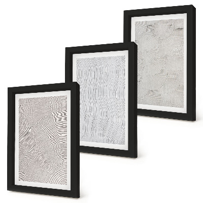 Set 3 tablouri Modele în nisip, structuri geometrice liniare