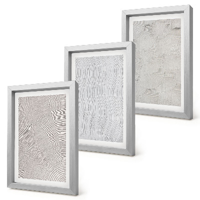 Set 3 tablouri Modele în nisip, structuri geometrice liniare