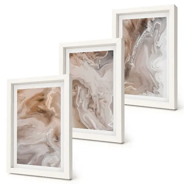 Set 3 tablouri cu textură de piatră și modele abstracte de marmură