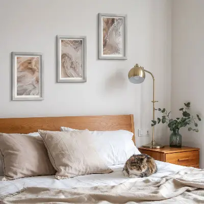 Set 3 tablouri cu textură de piatră și modele abstracte de marmură