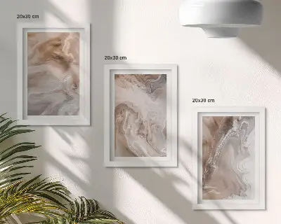 Set 3 tablouri cu textură de piatră și modele abstracte de marmură