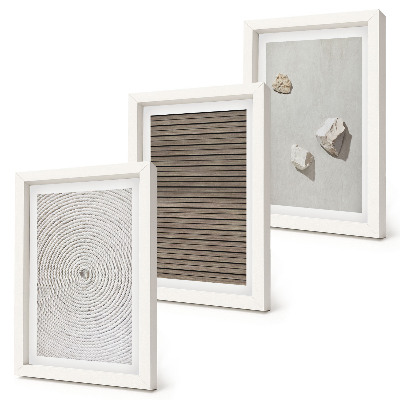 Galerie de perete Texturi naturale lemn pietre frânghie