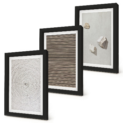 Galerie de perete Texturi naturale lemn pietre frânghie