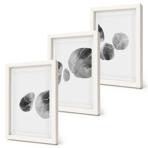 Set 3 tablouri Pete de vopsea pictură minimalistă abstractă