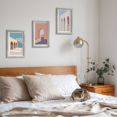 Galerie de perete Grafică minimalistă pastelată a arhitecturii urbane