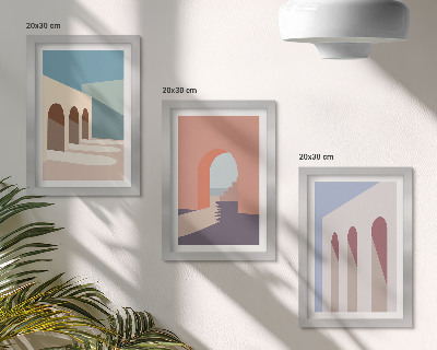 Galerie de perete Grafică minimalistă pastelată a arhitecturii urbane